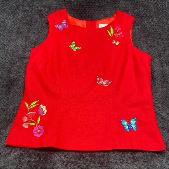 Linen blend women’s top 14 by Ultra Dress New York Buttons down the back - Picture 12 of 14